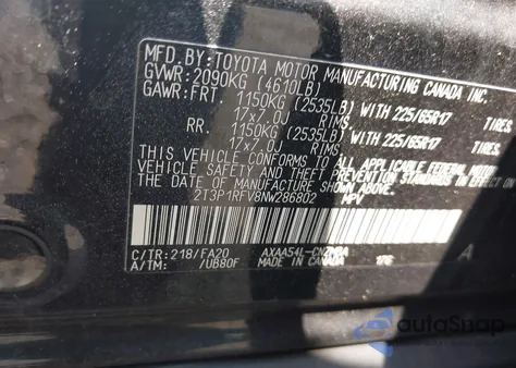 2022 Toyota Rav4 Xle from USA, damaged, VIN 2T3P1RFV8NW286802
